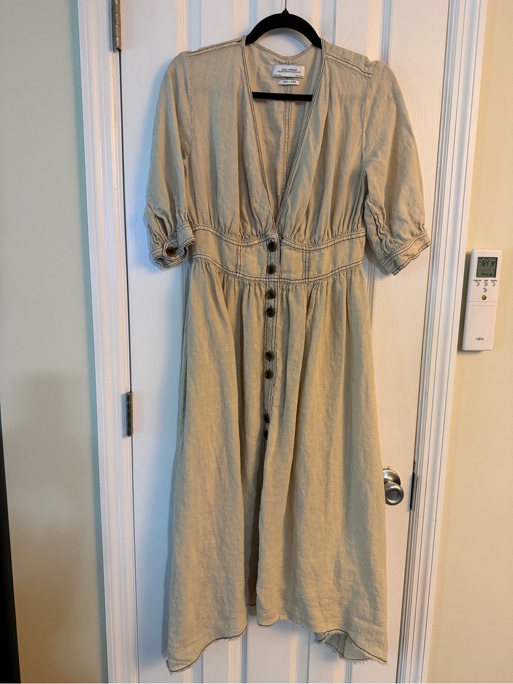 Zara Woman Premium Denim Collection 100% Linen Midi Dress | US 5 / EUR 5